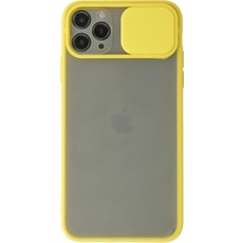 Ototechparca    iPhone 11 Pro Max Kılıf Palm Buzlu Kamera Sürgülü Silikon - Sarı