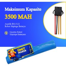 Ümit Maker Arçelik RS-3121 Robot Süpürge 3500 Mah 10.8 V Batarya – Orjinal Uyumlu Uzun Ömürlü, Yüksek Performans Pil