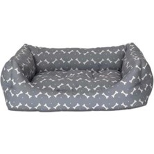 Pet Comfort Uniform Bone Gri-Beyaz Kedi ve Köpek Yatağı M 60x50cm