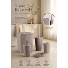 Okyanus Home Yapışkanlı  Safir Vizon 5'li Banyo Seti
