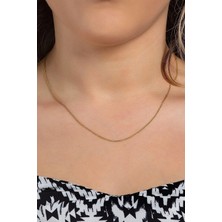 Moom Mücevherat 14 Ayar Altın Tilki Kuyruğu Zincir Kolye 45 Cm