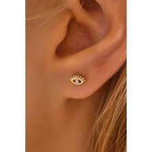 Moom Mücevherat 14 Ayar Altın Vidalı Göz Tragus Küpe