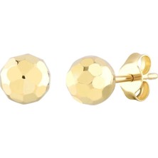 Moom Mücevherat 14 Ayar Altın Minimalist Vidalı Top Küpe 1.8 Cm