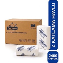 Solınso 🐳 Z Katlama Kâğıt Havlu 200’LÜ Dispenser Peçete 12 Paket 2400 Adet (24X20 cm - 4200 Gram) - Farkı Gramajında ve Dokusunda (Imaalatçı Firma)