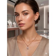 Freedom Storee Rose  Zirkon Taşlı Zincir : Çelik Ürünler 40+5 cm - SET0043