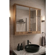 Empressco Orysa Design Ad-1 Banyo Dolabı, 2 Kapaklı Lavabo Üstü Aynalı Banyo Dolabı - Atlantik Çam - Fiyatı, Yorumları