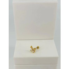 Freedom Storee Zirkon Taşlı Uç Kısmı : Pirinç Kıkırdak Bar Uzunluğu : 6 mm / Bar Kalınlığı 0.8 mm / Top Boyu 3 Mm  - PT0062-1