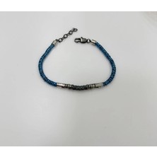 Freedom Storee Mavi Çelik  Erkek Çelik Bileklik Boy 18+3 cm / En 0.4 Mm  - EBL0035