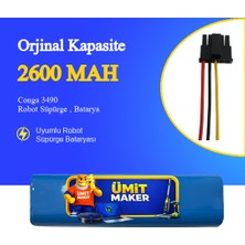 Ümit Maker Conga 3490 Robot Süpürge 2600 Mah 14.4 V, Batarya – Orjinal Uyumlu Uzun Ömürlü, Yüksek Performans Pil