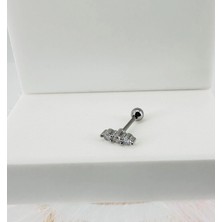 Freedom Storee Rodyum Zirkon Taşlı Uç Kısmı : Pirinç Kıkırdak Bar Uzunluğu : 6 mm / Bar Kalınlığı 0.8 mm / Top Boyu 3 mm - PT0018