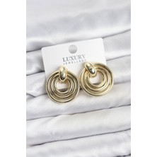 Avensyy Gold Renk Pirinç Vintage Kadın Küpe