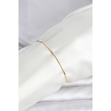 Avensyy cm 14K Gold Renk Barlı Yılan Zincir Model Kadın Bileklik