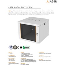 Ager Agena Flat Demonte 9u W=600MM D=600MM 19'' Duvar Tipi Kabinet