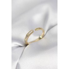 Avensyy Gold Renk Sedefli Çubuk Model Kadın Yüzük