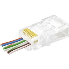 Twin Store Cat6 Ez RJ45 Konnektör 100 Adet Paket - Şeffaf APXRJ45