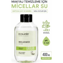 Micellar Makyaj Temizleme Suyu Yağlı Ciltler İçin, 400 ml Matcha Çayı ve Bambu