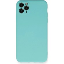 Yazline Global Mey Ithalat®  iPhone 11 Pro Max Kılıf Nano Içi Kadife Silikon - Turkuaz
