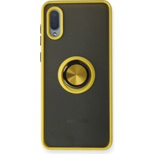 Yazline Global Mey Ithalat®  Samsung Galaxy A02 Kılıf Montreal Yüzüklü Silikon Kapak - Sarı