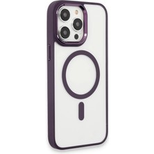 Yazline Global Mey Ithalat®  iPhone 15 Pro Max Kılıf Room Magneticsafe Silikon - Derin Mor