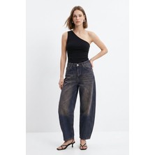 Rays Tint Kahve Paça Pileli Baggy Jean 3092