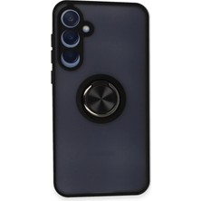 Yazline Global Mey Ithalat®  Samsung Galaxy A35 5g Kılıf Montreal Yüzüklü Silikon Kapak - Siyah