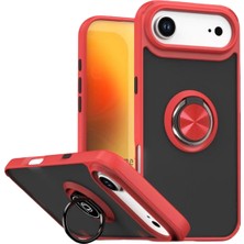 Yazline Global Mey Ithalat®   iPhone 17 Air Montreal Yüzüklü Silikon Kapak - Kırmızı