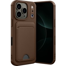 Yazline Global Mey Ithalat®   iPhone 17 Pro Max Kelvin Kartvizitli Silikon - Kahverengi
