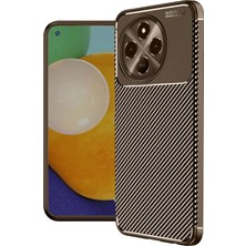 Yazline Global Mey Ithalat®  Tecno Spark 30 Pro Kılıf Auto Focus Karbon Kapak - Kahverengi