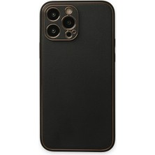 Yazline Global Mey Ithalat®  iPhone 14 Pro Kılıf Coco Deri Silikon Kapak - Siyah