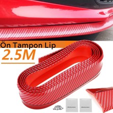 Yazline Global® Kırmızı Renkli 2,5 Metre Araba Oto Ön Tampon Koruyucu Kauçuk Pratik Tampon Ş
