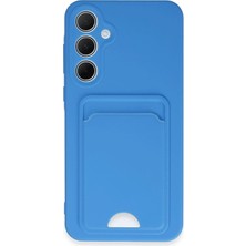 Yazline Global Mey Ithalat®  Samsung Galaxy A35 5g Kılıf Kelvin Kartvizitli Silikon - Mavi