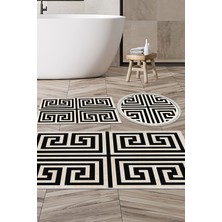 Alanur Home Eko Trend Djt 3 Lü Yıkanabilir Kaymaz Taban Banyo Paspas Seti 658M Modern Siyah