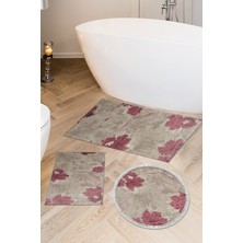 Alanur Home Eko Trend Djt 3 Lü Yıkanabilir Kaymaz Taban Banyo Paspas Seti 660M Suluboya Bej