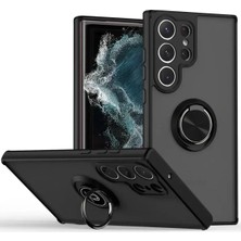 Yazline Global Mey Ithalat®  Samsung Galaxy S25 Ultra Kılıf Montreal Yüzüklü Silikon Kapak - Siyah