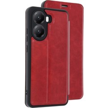 Yazline Global Mey Ithalat®   Poco X7 Pro Kılıf Flip Cover - Kırmızı