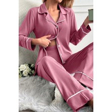 Bella Notte Gül Kurusu Pamuklu Mevsimlik Uzun Pijama Takımı