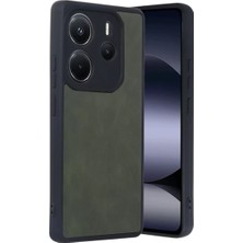 Yazline Global Mey Ithalat®   Redmi Note 14 4g Kılıf Aras Deri Kapak - Koyu Yeşil