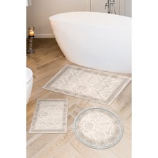 Alanur Home Eko Trend Djt 3 Lü Yıkanabilir Kaymaz Taban Banyo Paspas Seti 1376 Klasik Açık Turkuaz