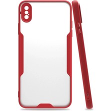 Yazline Global Mey Ithalat®  iPhone Xs Max Kılıf Platin Silikon - Kırmızı