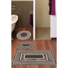Alanur Home Eko Trend Djt 3 Lü Yıkanabilir Kaymaz Taban Banyo Paspas Seti 651M Modern Gold