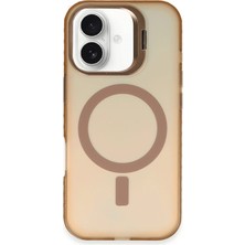 Yazline Global Mey Ithalat®  iPhone 16 Plus Kılıf Primera Magsafe Standlı Kapak - Gold