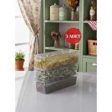 Okyanus Home 3 Adet Kapaklı Mini Buzdolabı Organizeri ve Saklama Kabı 1250ML