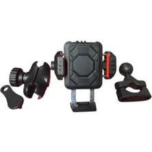 Motobir M063 - YF-311 Klipsli Titreşim Modüllü Telefon Tutucu Ayna Bağlantılı Gopro Aparatlı