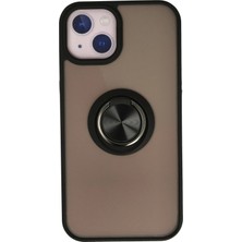Yazline Global Mey Ithalat®  iPhone 13 Kılıf Montreal Yüzüklü Silikon Kapak - Siyah