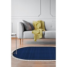Alanur Home Kaymaz Taban Djt Banyo Mutfak Salon Halı Star Pamuk Saçaklı Oval Dokuma Desen E5007