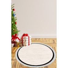 Alanur Home Kaymaz Taban Djt Banyo Mutfak Salon Halı Trend Saçaklı Yuvarlak Dokuma Desen E5007