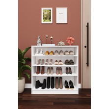 Modern 4 Katlı Raflı Ayakkabılık %100 MDF Çok Amaçlı Düzenleyici A32