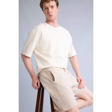 DeFacto %100 Pamuk Baggy Fit Esnek Belli Cepli Şort H7787AX26HS