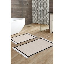 Alanur Home Kaymaz Taban Djt Klozet Takımı Trend Saçaklı Dokuma Desen E5007