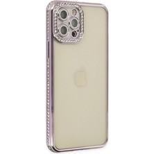 Yazline Global Mey Ithalat®  iPhone 12 Pro Kılıf Joke Taşlı Silikon - Mor